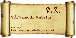 Váncsodi Katalin névjegykártya